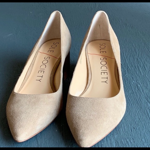 Sole Society Shoes - Sole Society Suede Andorra Chunky Heels